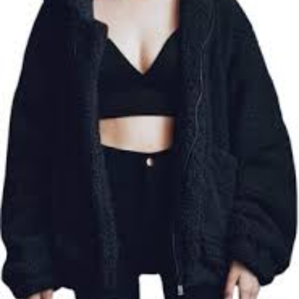 Black boutique Teddy jacket - Picture 3 of 4
